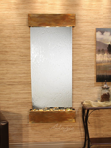 Wall Fountain - Inspiration Falls - Silver Mirror - Rustic Copper - Squared - ifs1040_1