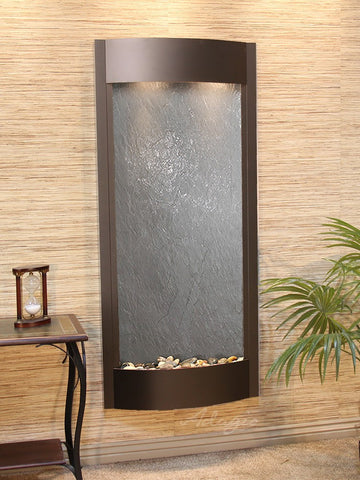 Wall Fountain - Pacifica Waters - Black FeatherStone - Antique Bronze - pwa3511