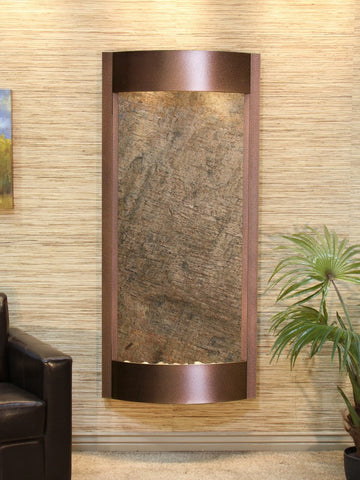Wall Fountain - Pacifica Waters - Green FeatherStone - Copper Vein - pwa5012