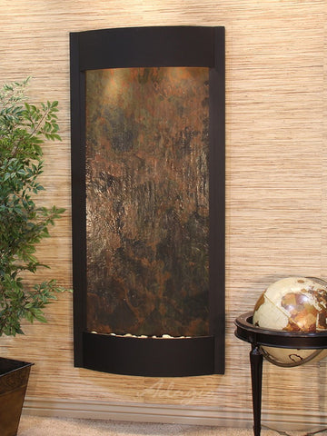 Wall Fountain - Pacifica Waters - Multi-Color FeatherStone - Textured Black - pwa1714