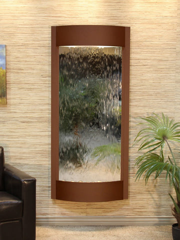 Wall Fountain - Pacifica Waters - Silver Mirror - Woodland Brown - pwa3740