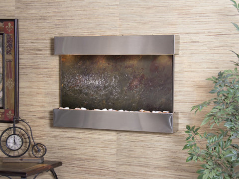 Wall Fountain - Reflection Creek - Multi-Color FeatherStone - Stainless Steel - rcs2014