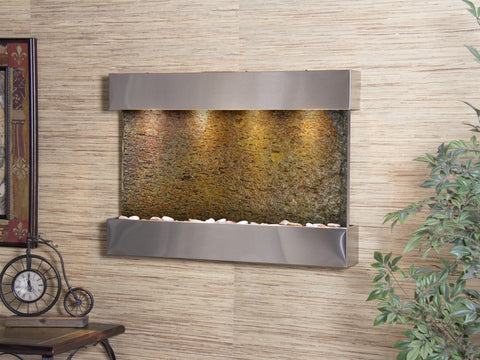 Wall Fountain - Reflection Creek - Multi-Color Slate - Stainless Steel - rcs2004