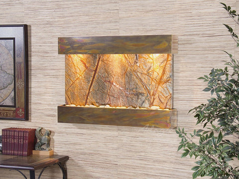 Wall Fountain - Reflection Creek - Rainforest Brown Marble - Rustic Copper - rcs1006