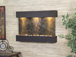 Wall Fountain - Reflection Creek - Rainforest Green Marble - Antique Bronze - rcs3505