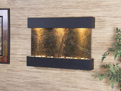 Wall Fountain - Reflection Creek - Rainforest Green Marble - Textured Black - rcs1705