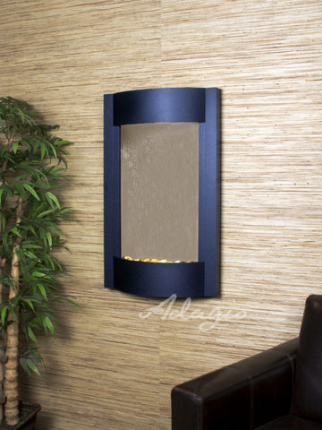 Wall Fountain - Serene Waters - Bronze Mirror - Textured Black - swa17412