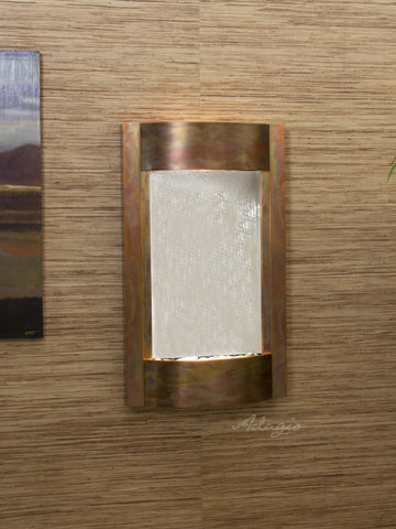Wall Fountain - Serene Waters - Silver Mirror - Rustic Copper - swa1040