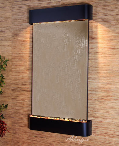 Wall Fountain - Summit Falls - Bronze Mirror - Blackened Copper - Rounded - sfr1541a