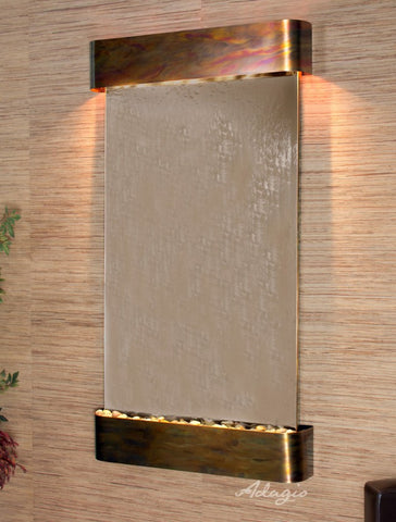 Wall Fountain - Summit Falls - Bronze Mirror - Rustic Copper - Rounded - sfr1041a