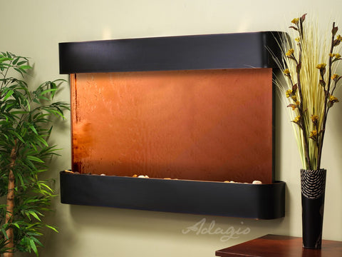 Wall Fountain - Sunrise Springs - Bronze Mirror - Blackened Copper - Rounded - ssr15412