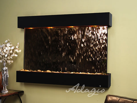 Wall Fountain - Sunrise Springs - Bronze Mirror - Blackened Copper - Squared - sss15413