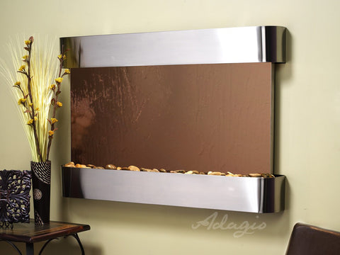 Wall Fountain - Sunrise Springs - Bronze Mirror - Stainless Steel - Rounded - ssr20412
