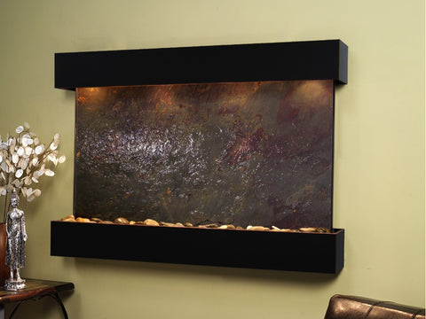 Wall Fountain - Sunrise Springs - Multi-Color FeatherStone - Blackened Copper - Squared - sss1514