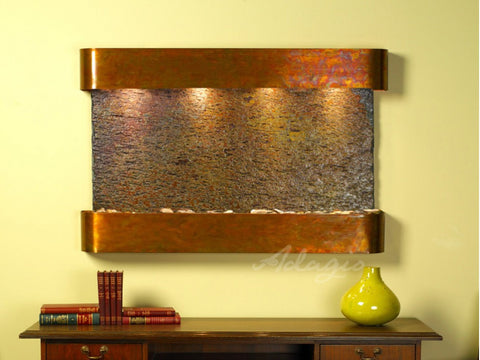 Wall Fountain - Sunrise Springs - Multi-Color Slate - Rustic Copper - Rounded - ssr1004