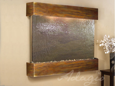 Wall Fountain - Teton Falls - Multi-Color FeatherStone - Rustic Copper - Squared - tfs1014