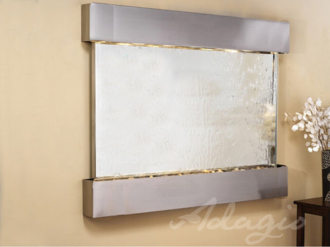 Wall Fountain - Teton Falls - Silver Mirror - Stainless Steel - Squared - tfs2040