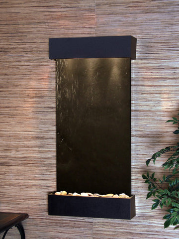 Wall Fountain - Whispering Creek - Black FeatherStone - Textured Black - wcs1711