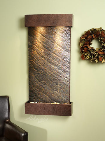 Wall Fountain - Whispering Creek - Green FeatherStone - Copper Vein - wcs5012