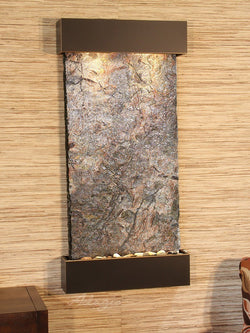 Wall Fountain - Whispering Creek - Green Slate - Blackened Copper - wcs1502