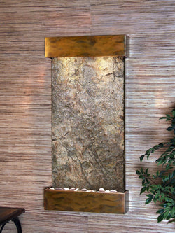 Wall Fountain - Whispering Creek - Green Slate - Rustic Copper - wcs1002