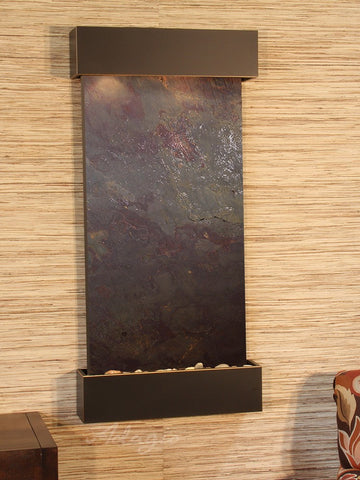 Wall Fountain - Whispering Creek - Multi-Color FeatherStone - Blackened Copper - wcs1514