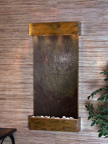 Wall Fountain - Whispering Creek - Multi-Color FeatherStone - Rustic Copper - wcs1014