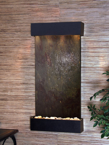 Wall Fountain - Whispering Creek - Multi-Color FeatherStone - Textured Black - wcs1714