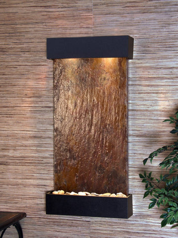 Wall Fountain - Whispering Creek - Multi-Color Slate - Textured Black - wcs1704