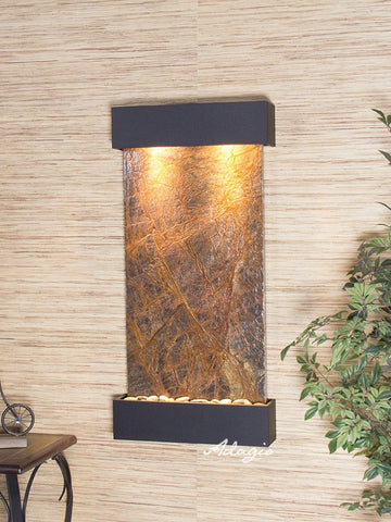 Wall Fountain - Whispering Creek - Rainforest Brown Marble - Textured Black - wcs1706