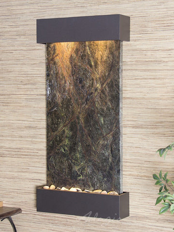 Wall Fountain - Whispering Creek - Rainforest Green Marble - Textured Black - wcs3505