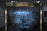 6.5 Feet Tall Floor Fountain Gold Electroplated Blue Glass - GPBG78FF