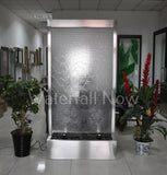 78" Brushed Stainless Steel Glass Waterwall - Ripple Glass - BSRG78FF