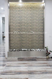 6x9 Brushed Stainless Steel Water Wall - Clear Tempered Glass - Rear Mounted