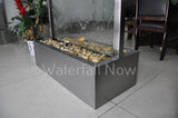 78" Brushed Stainless Steel (Darkened) Clear Glass Water Wall - BSCG78FF
