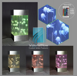 tabletop artificial glowing jellyfish aquarium