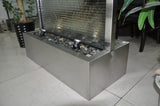 6.5 Feet Tall Floor Fountain Brushed Stainless Steel Ripple Glass - BSRG78FF