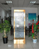 6 Foot Tall | Metal Floor Fountain | Gold Trim Clear Glass