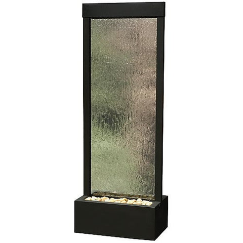 4 Ft Floor Fountain Clear Tempered Glass with Black Onyx Colored Frame 18" W x 48" H x 12" D - GF42B