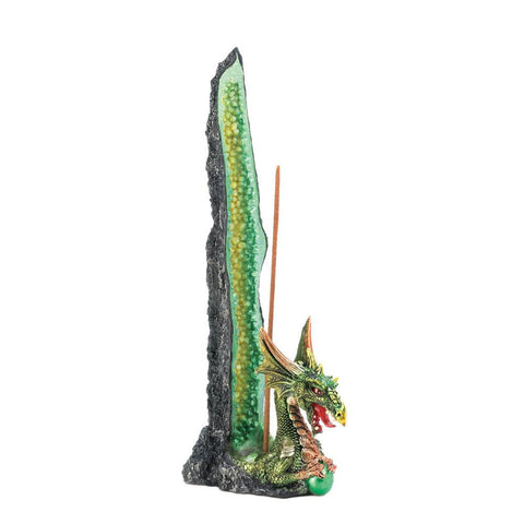 Green Geode Dragon Incense Stand