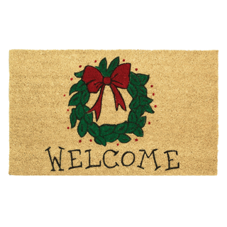 Holiday Wreath Welcome Mat