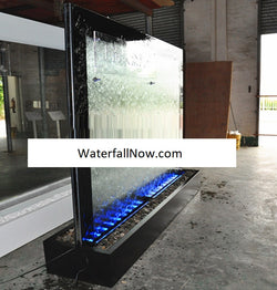 79" x 79" Double Sided Partition Glass Water Wall - BTCG305FF-X