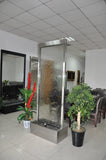 7.5 Feet Indoor Floor Fountain Stainless Steel Clear Glass - BSCG90FF