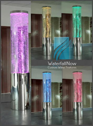 LED Bubble Column Fountain - Mirror Stainless Steel - sbwc220m