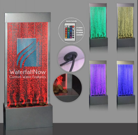 LED Bubble Wall - Free Standing - Brushed Stainless Trim - bwfss803