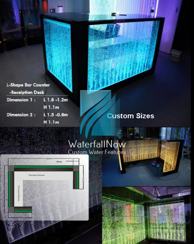 LED Bubble Wall Reception Table - Black Acrylic - lbwa2101b