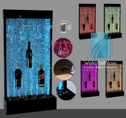 LED Bubble Wall Wine Rack - Black Acrylic Frame - sbwds901