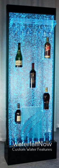 LED Wine Bar Bubble Wall - Black Acrylic Frame - rbwds901a