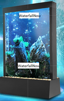 Fish Tank Water Wall Aquarium - RGB LED - Free-Standing - Double Sided