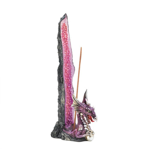 Purple Dragon Geode Incense Stand